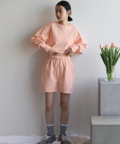 Alley by w closet（アリーバイダブルクローゼット）の「【Alley】ハングル裏毛ショートプルオーバー（スウェット・レディース・ピンク/ブルー/イエロー・FREE）」の21枚目の写真