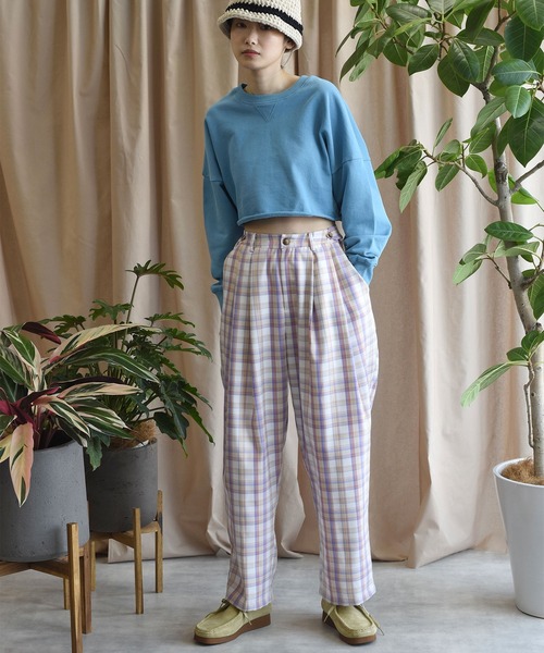 Alley by w closet（アリーバイダブルクローゼット）の「【Alley】ハングル裏毛ショートプルオーバー（スウェット・レディース・ピンク/ブルー/イエロー・FREE）」の13枚目の写真