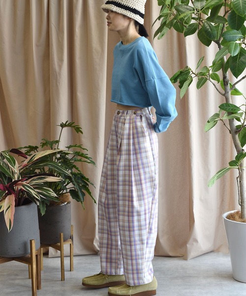 Alley by w closet（アリーバイダブルクローゼット）の「【Alley】ハングル裏毛ショートプルオーバー（スウェット・レディース・ピンク/ブルー/イエロー・FREE）」の12枚目の写真