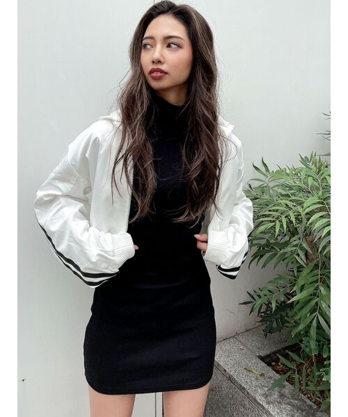 GYDA（ジェイダ）の「ハーフスリーブテレコタイトワンピース（ワンピース・レディース・ブラック/アイボリー/ミント・FREE）」の21枚目の写真