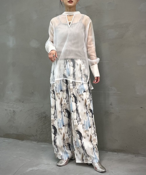 &g'aime（アンジェム）の「【＆g'aime】マットシアーブラウス（シャツ/ブラウス・レディース・ホワイト/ブラック/グレー・FREE）」の12枚目の写真