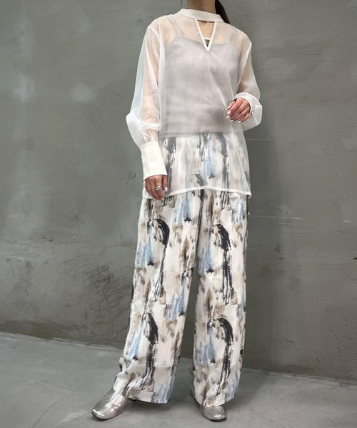 &g'aime（アンジェム）の「【＆g'aime】マットシアーブラウス（シャツ/ブラウス・レディース・ホワイト/ブラック/グレー・FREE）」の13枚目の写真