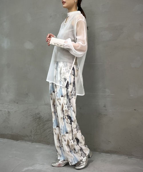 &g'aime（アンジェム）の「【＆g'aime】マットシアーブラウス（シャツ/ブラウス・レディース・ホワイト/ブラック/グレー・FREE）」の14枚目の写真