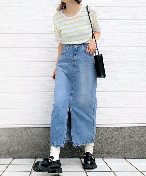 Q（キュー）の「ボーダーリブニット（ニット/セーター・レディース・ホワイト系その他/ブラック系その他・MEDIUM）」の7枚目の写真