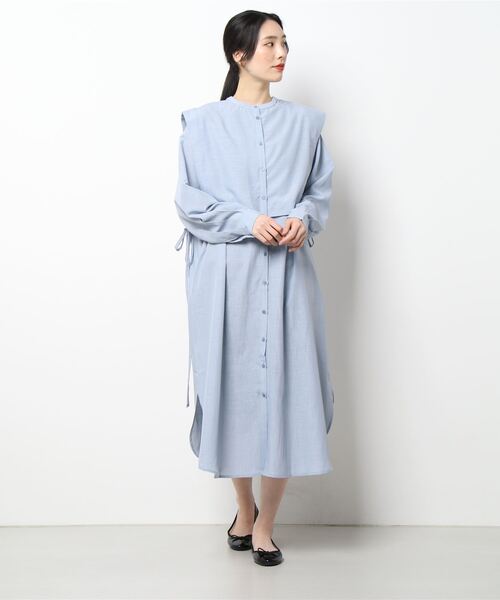 sango（sango）の「スラブジョーゼット2WAYレイヤード風ワンピース（シャツワンピース・レディース・ホワイト/ベージュ/ブルー・FREE）」の16枚目の写真