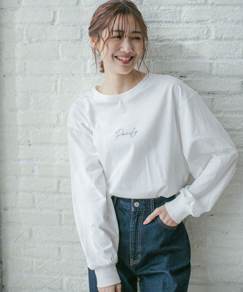 GLOBAL WORK(グローバルワーク)の「抗菌プリントロンT/264068(Tシャツ/カットソー・レディース・ホワイト/オフホワイト/ホワイト系その他3/ライトグレー/ホワイト系その他2/グレー系その他3・LARGE/MEDIUM)」の2枚目の写真