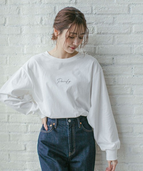 GLOBAL WORK(グローバルワーク)の「抗菌プリントロンT/264068(Tシャツ/カットソー・レディース・ホワイト/オフホワイト/ホワイト系その他3/ライトグレー/ホワイト系その他2/グレー系その他3・LARGE/MEDIUM)」の9枚目の写真