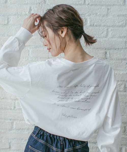GLOBAL WORK(グローバルワーク)の「抗菌プリントロンT/264068(Tシャツ/カットソー・レディース・ホワイト/オフホワイト/ホワイト系その他3/ライトグレー/ホワイト系その他2/グレー系その他3・LARGE/MEDIUM)」の10枚目の写真