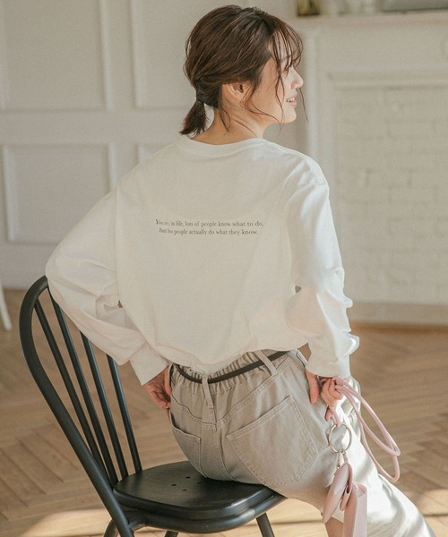 GLOBAL WORK(グローバルワーク)の「抗菌プリントロンT/264068(Tシャツ/カットソー・レディース・ホワイト/オフホワイト/ホワイト系その他3/ライトグレー/ホワイト系その他2/グレー系その他3・LARGE/MEDIUM)」の14枚目の写真