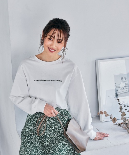 GLOBAL WORK(グローバルワーク)の「抗菌プリントロンT/264068(Tシャツ/カットソー・レディース・ホワイト/オフホワイト/ホワイト系その他3/ライトグレー/ホワイト系その他2/グレー系その他3・LARGE/MEDIUM)」の18枚目の写真