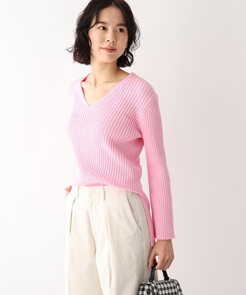 OPAQUE.CLIP（オペークドットクリップ）の「◆オーガニックコットン ワイドリブプルオーバー（ニット/セーター・レディース・ライトブルー/グリーン系その他5/ホワイト系/ピンク系/ブラック系7・40/38/42）」の5枚目の写真