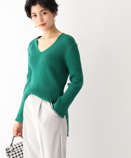 OPAQUE.CLIP（オペークドットクリップ）の「◆オーガニックコットン ワイドリブプルオーバー（ニット/セーター・レディース・ライトブルー/グリーン系その他5/ホワイト系/ピンク系/ブラック系7・40/38/42）」の3枚目の写真