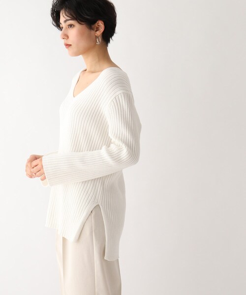 OPAQUE.CLIP（オペークドットクリップ）の「◆オーガニックコットン ワイドリブプルオーバー（ニット/セーター・レディース・ライトブルー/グリーン系その他5/ホワイト系/ピンク系/ブラック系7・40/38/42）」の7枚目の写真