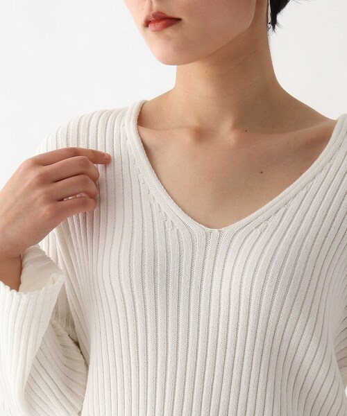 OPAQUE.CLIP（オペークドットクリップ）の「◆オーガニックコットン ワイドリブプルオーバー（ニット/セーター・レディース・ライトブルー/グリーン系その他5/ホワイト系/ピンク系/ブラック系7・40/38/42）」の9枚目の写真