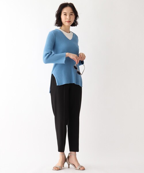 OPAQUE.CLIP（オペークドットクリップ）の「◆オーガニックコットン ワイドリブプルオーバー（ニット/セーター・レディース・ライトブルー/グリーン系その他5/ホワイト系/ピンク系/ブラック系7・40/38/42）」の21枚目の写真