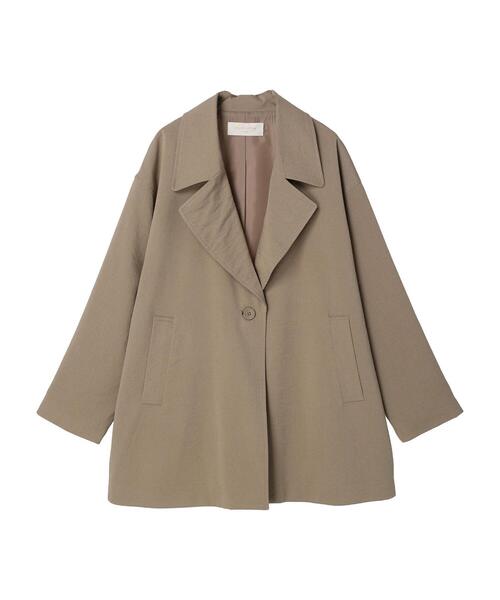 Green　Parks（グリーンパークス）の「Big テーラードジャケット（テーラードジャケット・レディース・ベージュ/ダークグレー・FREE）」の4枚目の写真