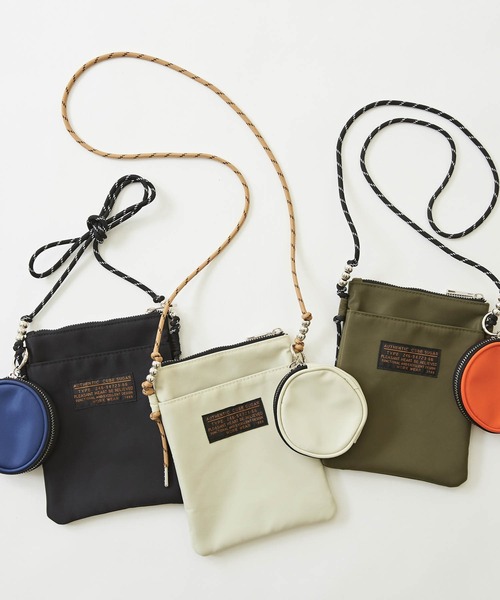CUBE SUGAR（キューブシュガー）の「丸ポーチ付きミニショルダーバッグ（ショルダーバッグ・レディース・ブラック/ベージュ/カーキ・M）」の20枚目の写真