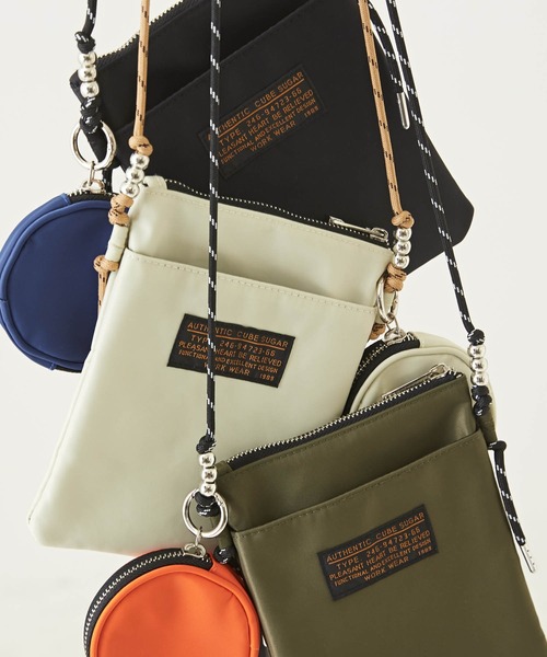 CUBE SUGAR（キューブシュガー）の「丸ポーチ付きミニショルダーバッグ（ショルダーバッグ・レディース・ブラック/ベージュ/カーキ・M）」の21枚目の写真