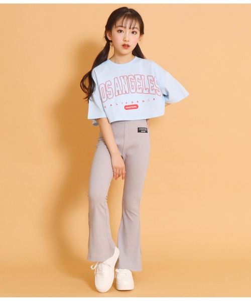 ANAP GｉRL（アナップガール）の「ショート裏毛カレッジトップスカットソー（Tシャツ/カットソー・キッズ・ライトブルー/グレー/スミクロ・S/M）」の17枚目の写真