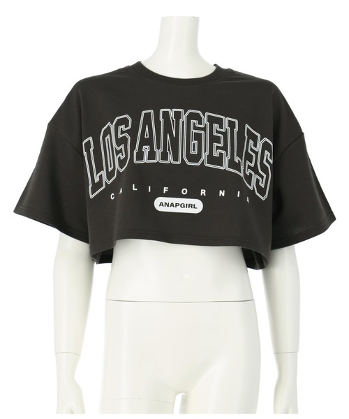 ANAP GｉRL（アナップガール）の「ショート裏毛カレッジトップスカットソー（Tシャツ/カットソー・キッズ・ライトブルー/グレー/スミクロ・S/M）」の19枚目の写真