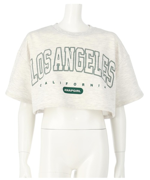 ANAP GｉRL（アナップガール）の「ショート裏毛カレッジトップスカットソー（Tシャツ/カットソー・キッズ・ライトブルー/グレー/スミクロ・S/M）」の20枚目の写真