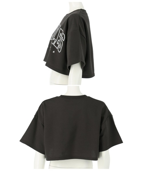 ANAP GｉRL（アナップガール）の「ショート裏毛カレッジトップスカットソー（Tシャツ/カットソー・キッズ・ライトブルー/グレー/スミクロ・S/M）」の22枚目の写真