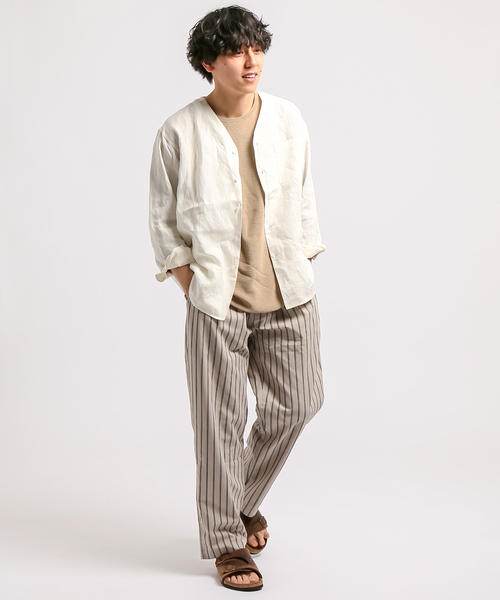 B.C STOCK(ベーセーストック)の「FLANDERSLINEN シャツカーディガン(シャツ/ブラウス・メンズ・ホワイト/ブラック/カーキ・MEDIUM/LARGE)」の10枚目の写真