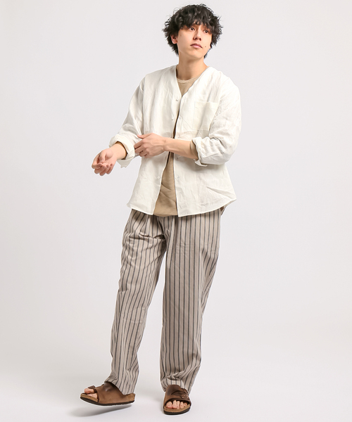 B.C STOCK(ベーセーストック)の「FLANDERSLINEN シャツカーディガン(シャツ/ブラウス・メンズ・ホワイト/ブラック/カーキ・MEDIUM/LARGE)」の11枚目の写真