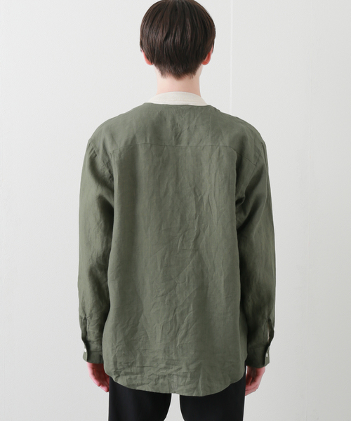 B.C STOCK(ベーセーストック)の「FLANDERSLINEN シャツカーディガン(シャツ/ブラウス・メンズ・ホワイト/ブラック/カーキ・MEDIUM/LARGE)」の16枚目の写真