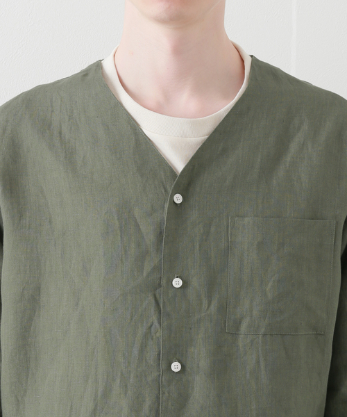 B.C STOCK(ベーセーストック)の「FLANDERSLINEN シャツカーディガン(シャツ/ブラウス・メンズ・ホワイト/ブラック/カーキ・MEDIUM/LARGE)」の17枚目の写真
