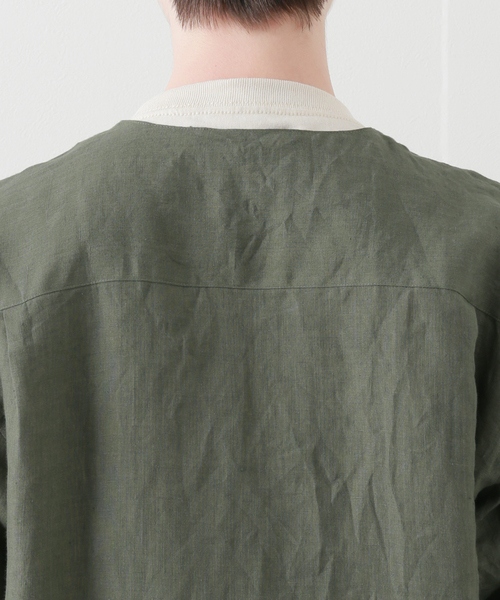 B.C STOCK(ベーセーストック)の「FLANDERSLINEN シャツカーディガン(シャツ/ブラウス・メンズ・ホワイト/ブラック/カーキ・MEDIUM/LARGE)」の18枚目の写真