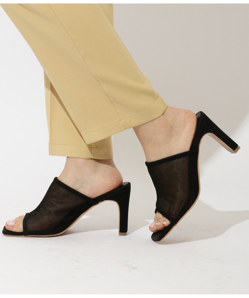 CHILLE(チル)の「シースルースクエアトゥサンダル(サンダル・レディース・ブラック/アイボリー・LL/S/M/L)」の6枚目の写真