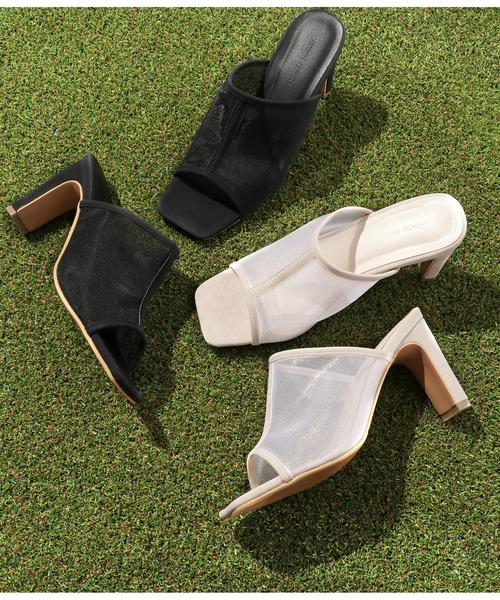 CHILLE(チル)の「シースルースクエアトゥサンダル(サンダル・レディース・ブラック/アイボリー・LL/S/M/L)」の10枚目の写真