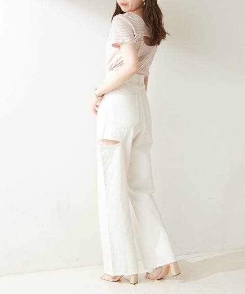 Chico（チコ）の「胸開きデザインリブチビT（Tシャツ/カットソー・レディース・ホワイト/ブラック/ホワイト系その他2/ピンク/ピンク系その他2・FREE）」の20枚目の写真