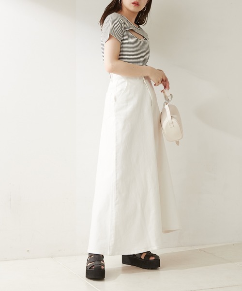 Chico（チコ）の「胸開きデザインリブチビT（Tシャツ/カットソー・レディース・ホワイト/ブラック/ホワイト系その他2/ピンク/ピンク系その他2・FREE）」の8枚目の写真