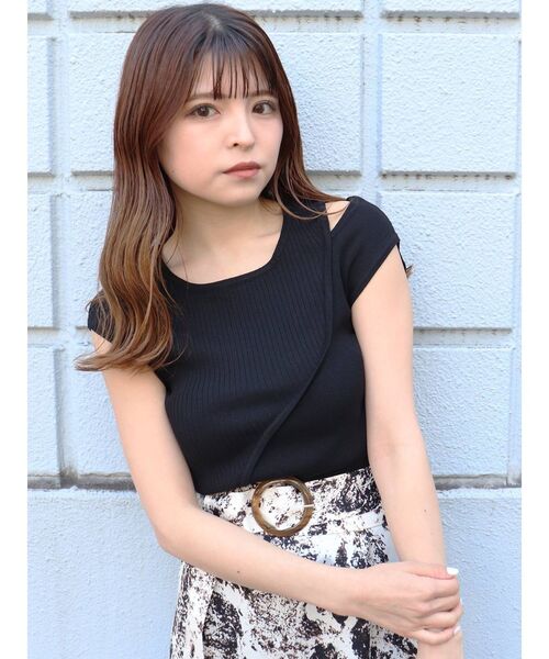 MURUA（ムルーア）の「ウェーブカットニットタンク（タンクトップ・レディース・ホワイト/ブラック/その他1・FREE）」の8枚目の写真