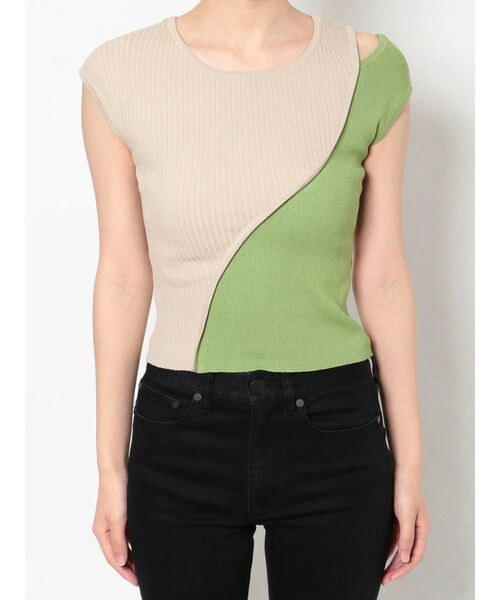 MURUA（ムルーア）の「ウェーブカットニットタンク（タンクトップ・レディース・ホワイト/ブラック/その他1・FREE）」の9枚目の写真