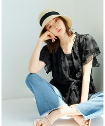 one after another NICE CLAUP | 前後2wayチュールリボンブラウス(シャツ/ブラウス)