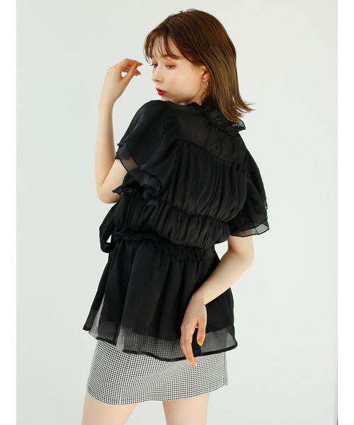 one after another NICE CLAUP（ワンアフターアナザーナイスクラップ）の「前後2wayチュールリボンブラウス（シャツ/ブラウス・レディース・ブラック/ブラック系その他/ブラック系その他2・FREE）」の14枚目の写真