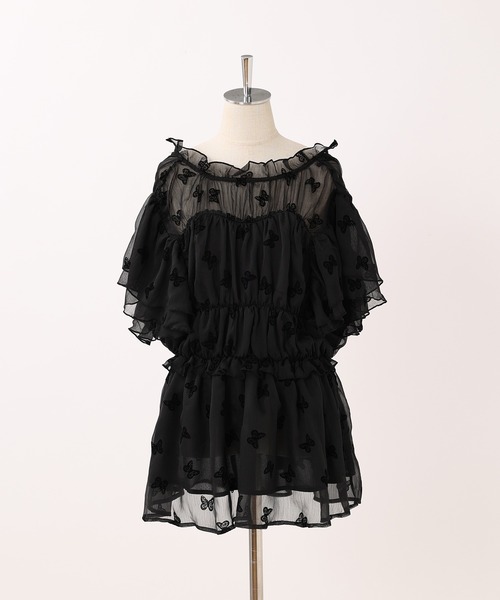 one after another NICE CLAUP（ワンアフターアナザーナイスクラップ）の「前後2wayチュールリボンブラウス（シャツ/ブラウス・レディース・ブラック/ブラック系その他/ブラック系その他2・FREE）」の19枚目の写真