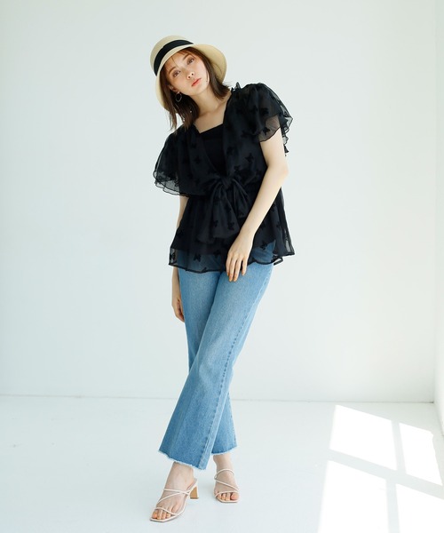 one after another NICE CLAUP（ワンアフターアナザーナイスクラップ）の「前後2wayチュールリボンブラウス（シャツ/ブラウス・レディース・ブラック/ブラック系その他/ブラック系その他2・FREE）」の20枚目の写真