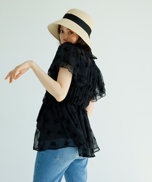 one after another NICE CLAUP（ワンアフターアナザーナイスクラップ）の「前後2wayチュールリボンブラウス（シャツ/ブラウス・レディース・ブラック/ブラック系その他/ブラック系その他2・FREE）」の22枚目の写真