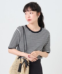 FREAK'S STORE | ハニカムボーダー5分袖Tシャツ(Tシャツ/カットソー)