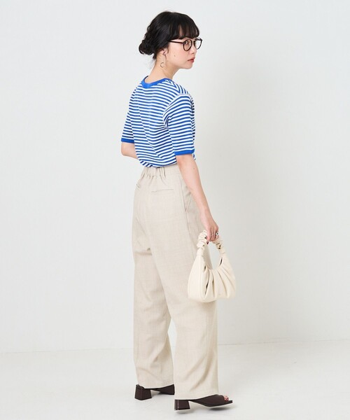 FREAK'S STORE（フリークスストア）の「ハニカムボーダー5分袖Tシャツ（Tシャツ/カットソー・レディース・ブラック/レッド/ブルー/グリーン・ﾌﾘ-）」の13枚目の写真