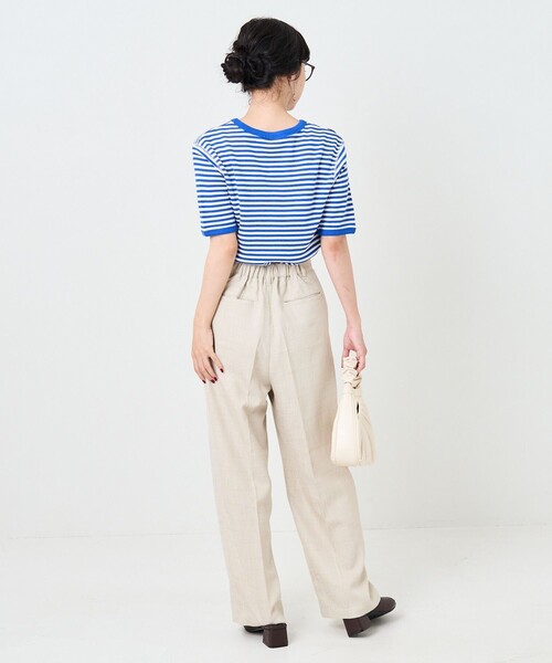 FREAK'S STORE（フリークスストア）の「ハニカムボーダー5分袖Tシャツ（Tシャツ/カットソー・レディース・ブラック/レッド/ブルー/グリーン・ﾌﾘ-）」の14枚目の写真