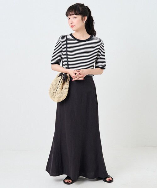 FREAK'S STORE（フリークスストア）の「ハニカムボーダー5分袖Tシャツ（Tシャツ/カットソー・レディース・ブラック/レッド/ブルー/グリーン・ﾌﾘ-）」の22枚目の写真