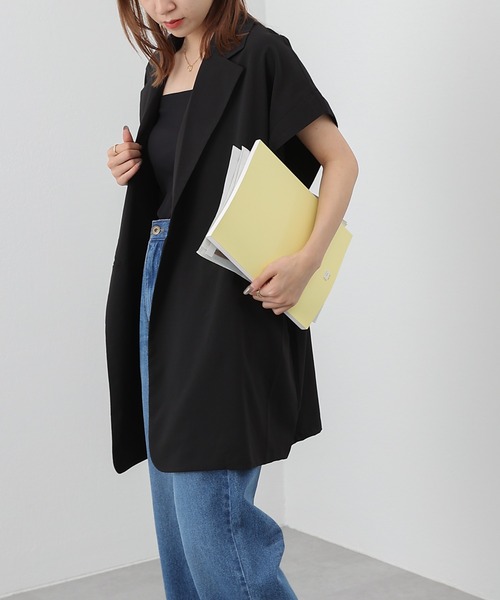 COLONY 2139(コロニートゥーワンスリーナイン)の「クレープノースリーブジレ/ベスト/セットアップ可(ベスト・レディース・アイボリー/グレイッシュベージュ/ブラック/ピンク・FREE)」の20枚目の写真