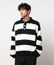 【Select】 オーバーサイズ プルオーバー ボーダー ニット