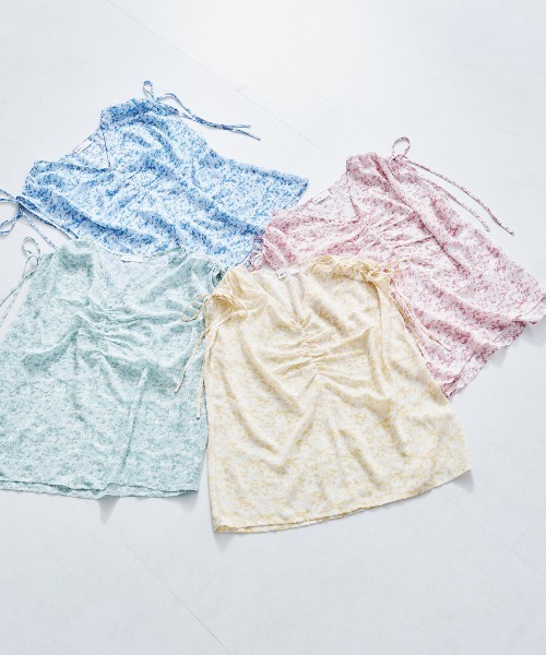 acro（アクロ）の「フラワープリントギャザーブラウス/AC1433（シャツ/ブラウス・レディース・ピンク/イエロー/ブルー/グリーン・ﾌﾘ-）」の19枚目の写真