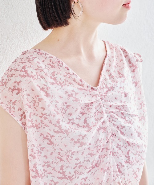 acro（アクロ）の「フラワープリントギャザーブラウス/AC1433（シャツ/ブラウス・レディース・ピンク/イエロー/ブルー/グリーン・ﾌﾘ-）」の16枚目の写真